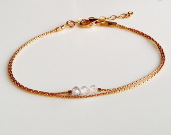 Zircon gold bracelet,december birth bracelet,short frontal bracelet,sparkly jewelry for women,purity bracelet,healing stone gift for her mom