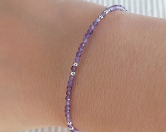 Tanzanite silver bracelet,healing crystal bracelet,december birthstone gift for women,birthday gifts for her,adjustable bracelet,chakra