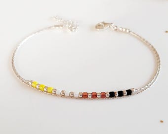 Non binary pride flag silver bracelet,friendship bracelet,non-binary thin bracelet,LGBTQIA+ jewellery,silver trendy gift for support jewelry