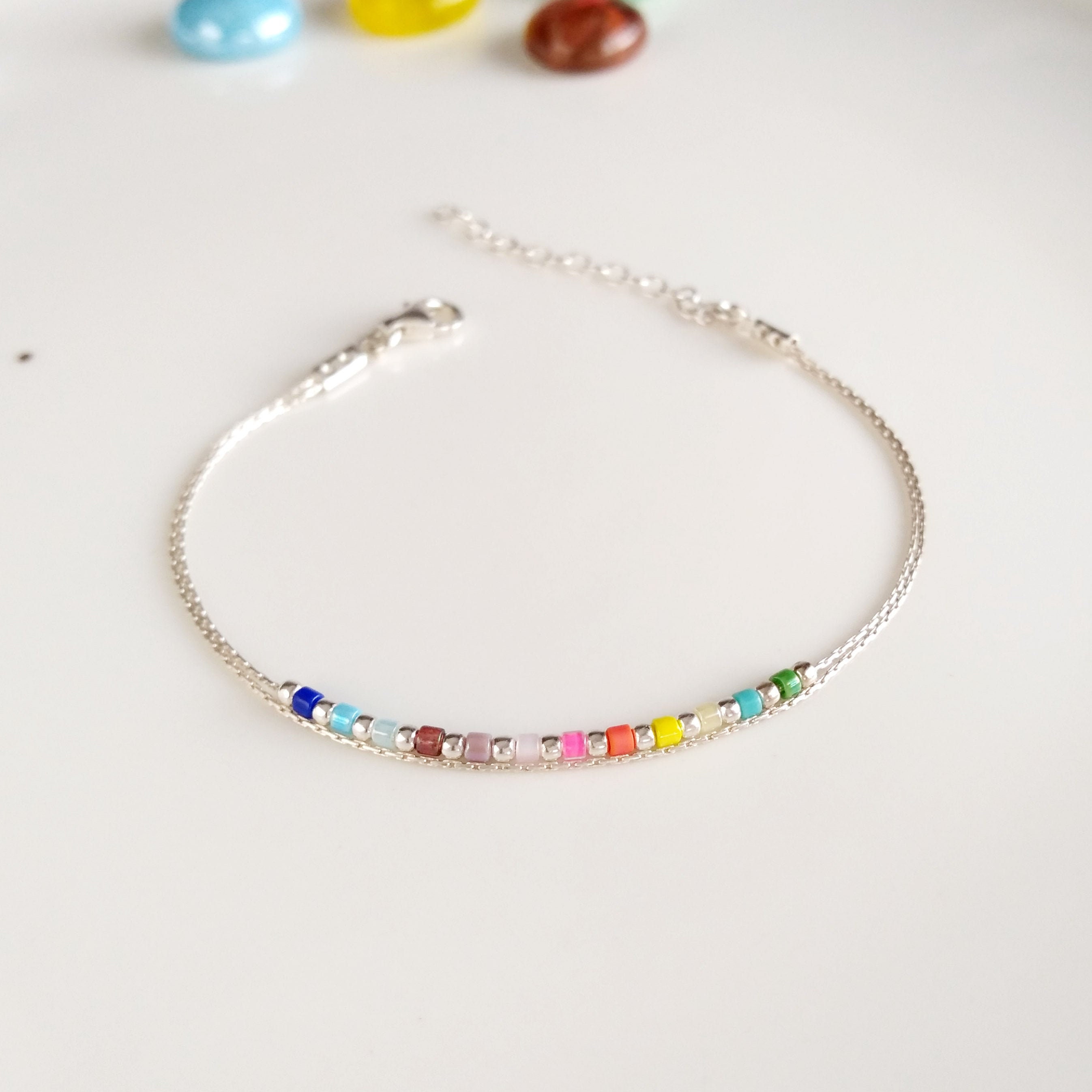 Dopamine Miyuki Beaded Bohemian Rainbow Arrow Handmade Stainless Steel Bracelet main image 1