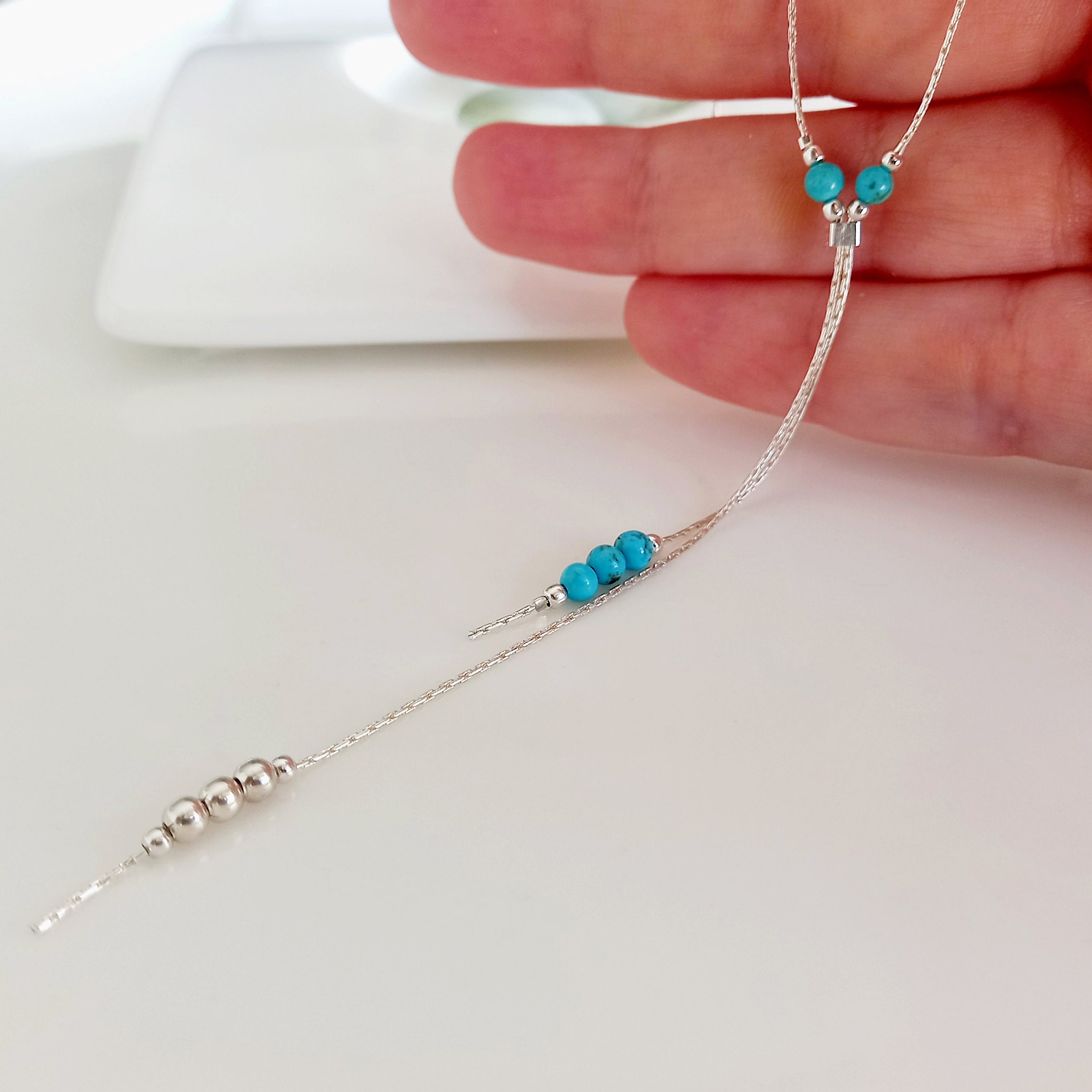 Collana a strati con ciondolo in oro - Girocollo con perline di
