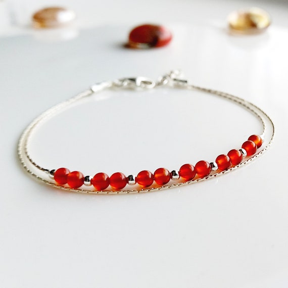 Silk cord gemstone bracelet,extra thin rainbow jewelry