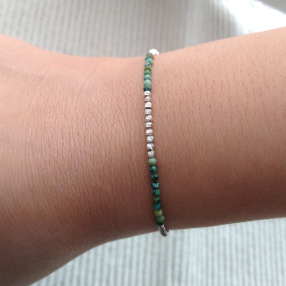 African Turquoise Sterling Silver Bracelet 925 Sterling Silver