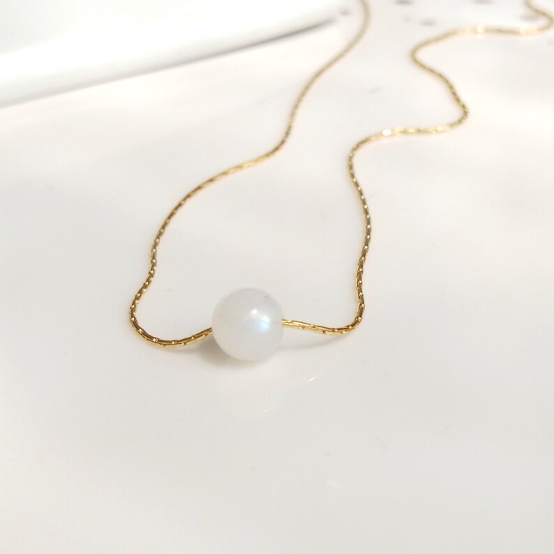 Gold Filled Moonstone Necklacedainty Minimal for Womangold - Etsy