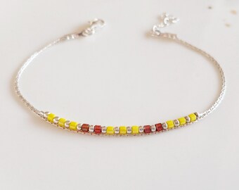 Intersexual pride silver bracelet,LGBT wristband for intersexual people,intersex beaded jewellery,LGBTQ gay jewelry,pride flaged bracelet