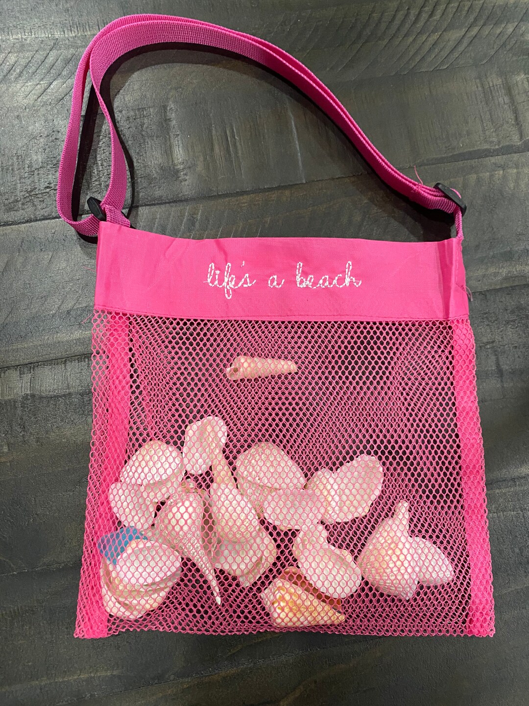 Lifes A Beach Beach Please Seashell Bag Beach Toy Tote Etsy