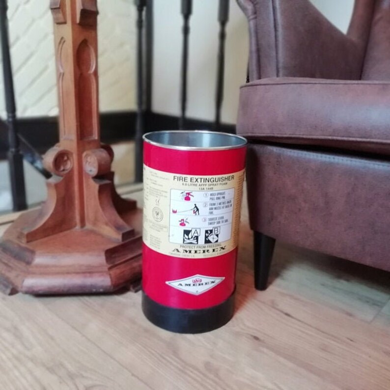 Fire Extinguisher Waste Bin industrial Upcycled UK Free Etsy UK