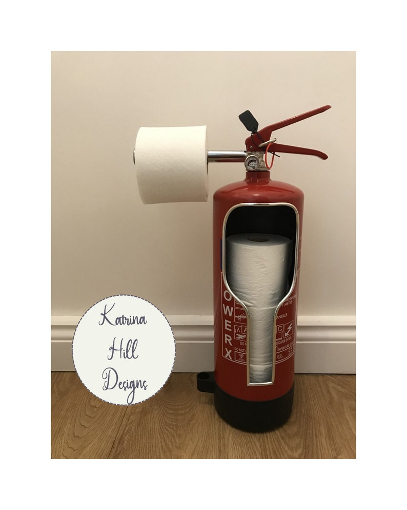 Toilet Roll Holder Upcycled Fire Extinguisher Etsy UK