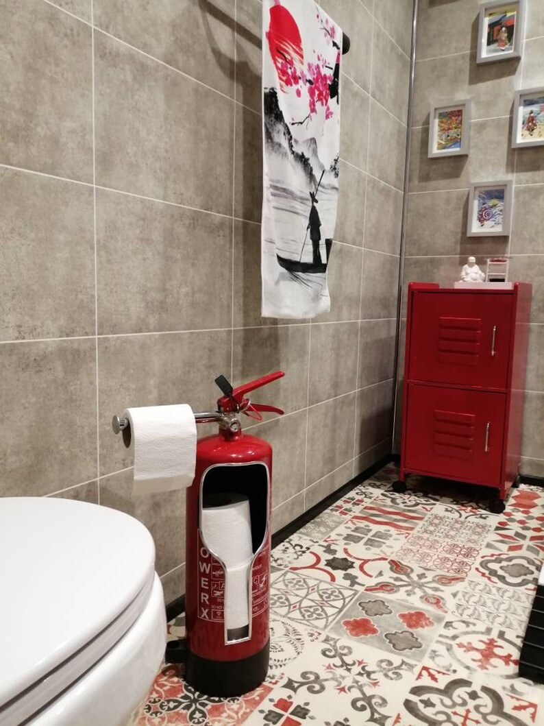 Toilet Roll Holder Upcycled Fire Extinguisher Etsy UK