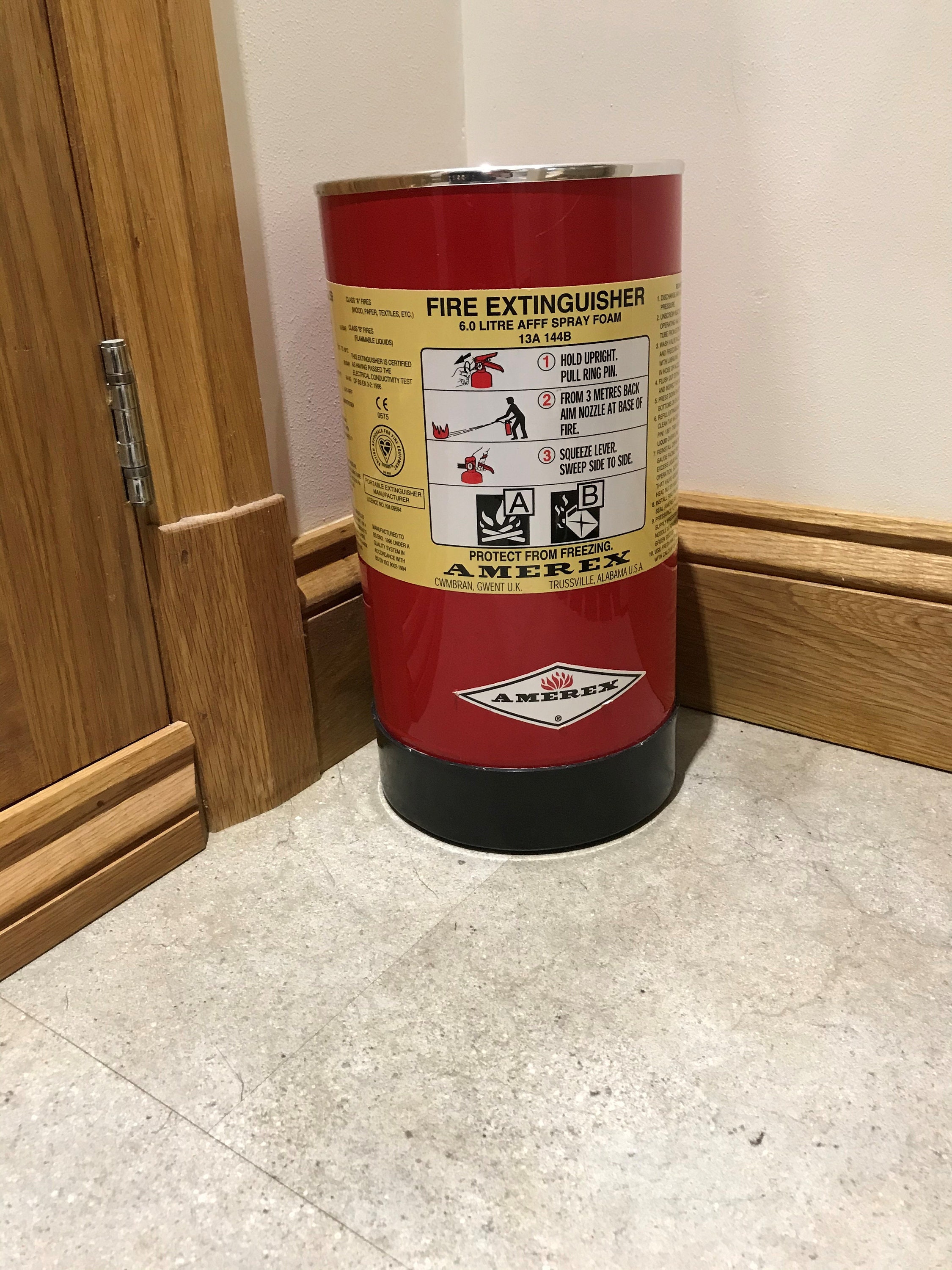 Fire Extinguisher Waste Bin industrial Upcycled UK Free Etsy UK