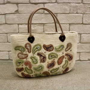 Original Felted Bag with Leaf Pattern