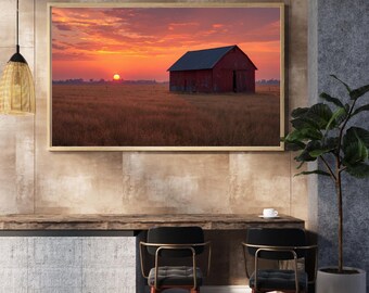 Golden Sunset Barn (Downloadable Digital Art)