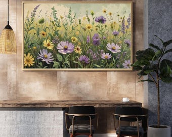Calming Wildflower Floral Meadow Print (Downloadable Digital Art)