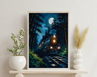 Train at Night (Downloadable Digital Art)