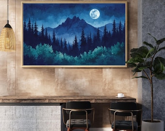 Moonlit Mountain Art (Downloadable Digital Art)