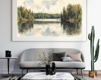 Lake and Forest Painting (Downloadable Digital Art)