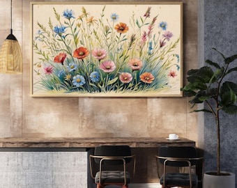 Wildflower Meadow Illustration: Colorful Floral Print (Downloadable Digital Art)
