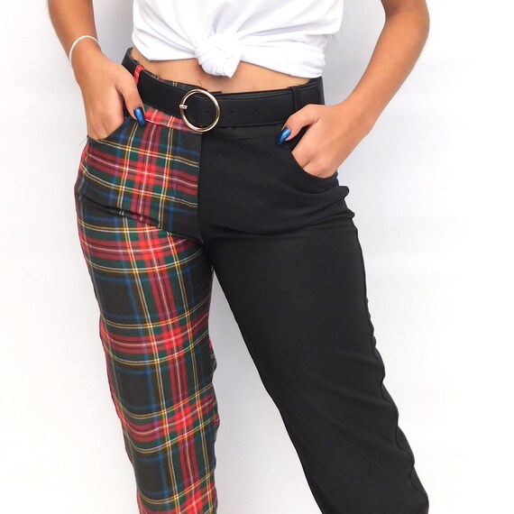 Half Scottish Half Black Pants Etsy