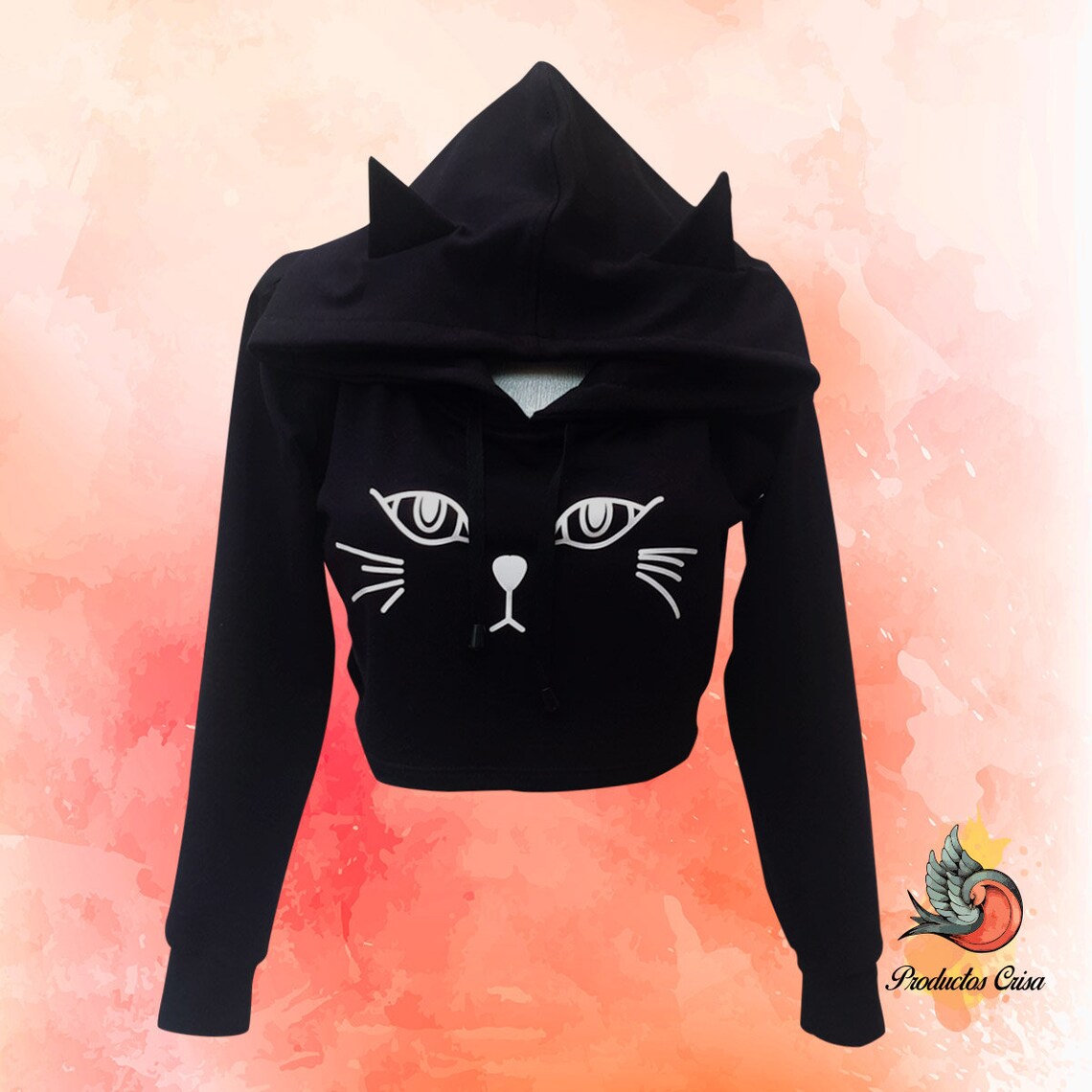 black cat hoodie with ears