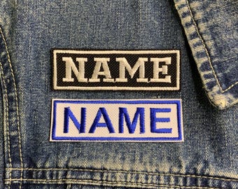 Personalised Small 1 Line (80mm x 25mm) Embroidered Name Iron On Patch