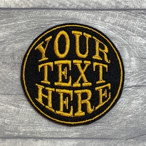 3" Circle Text Personalised Name Embroidered Appliqué Felt Patch