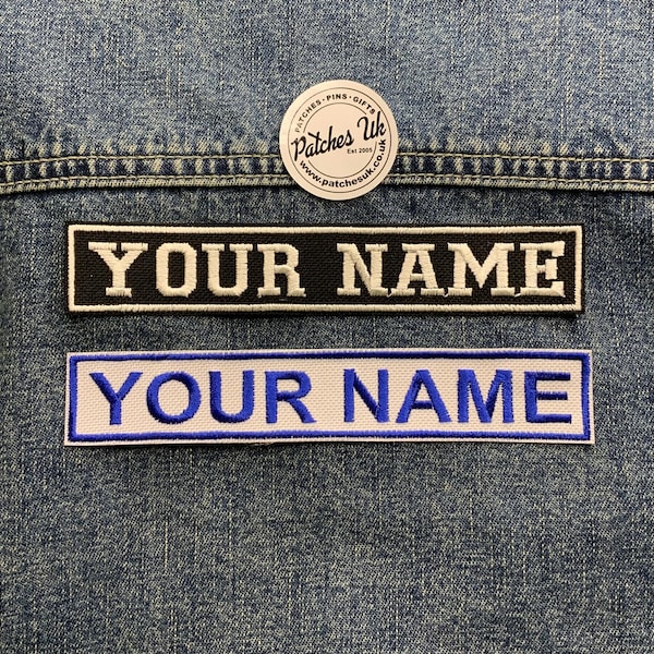 Personalised Large 1 Line (150mm x 25mm) Embroidered Name Iron On Patch