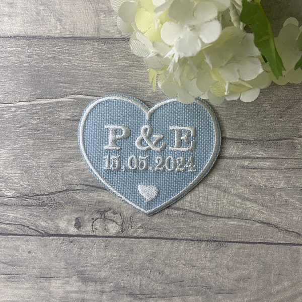 Etwas Blauer personalisierter bestickter Aufnäher | Hochzeitskleid | Besonderer Tag | Hochzeitstag | Braut | Braut