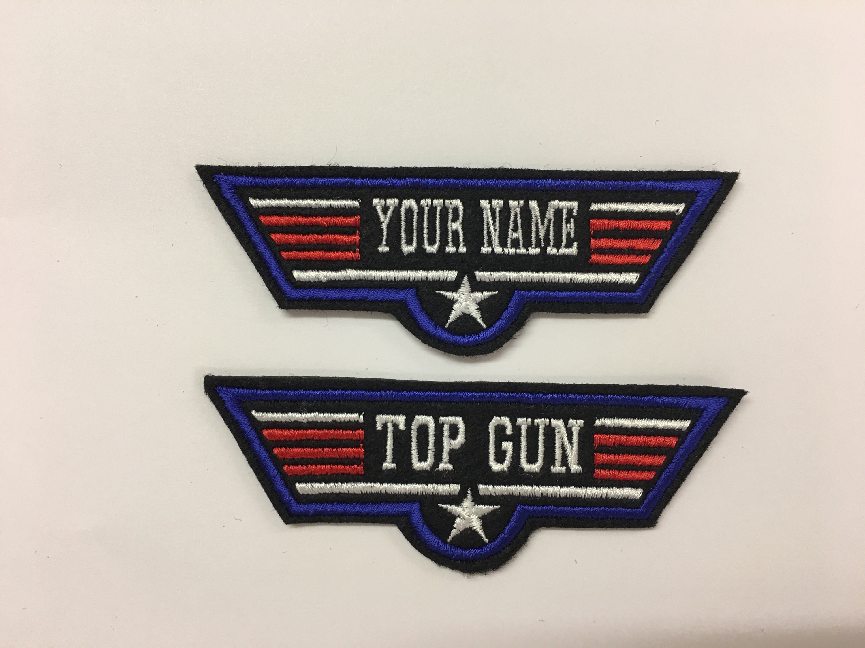 Personalised Custom Top Gun Style Embroidered Felt Name Patch Etsy