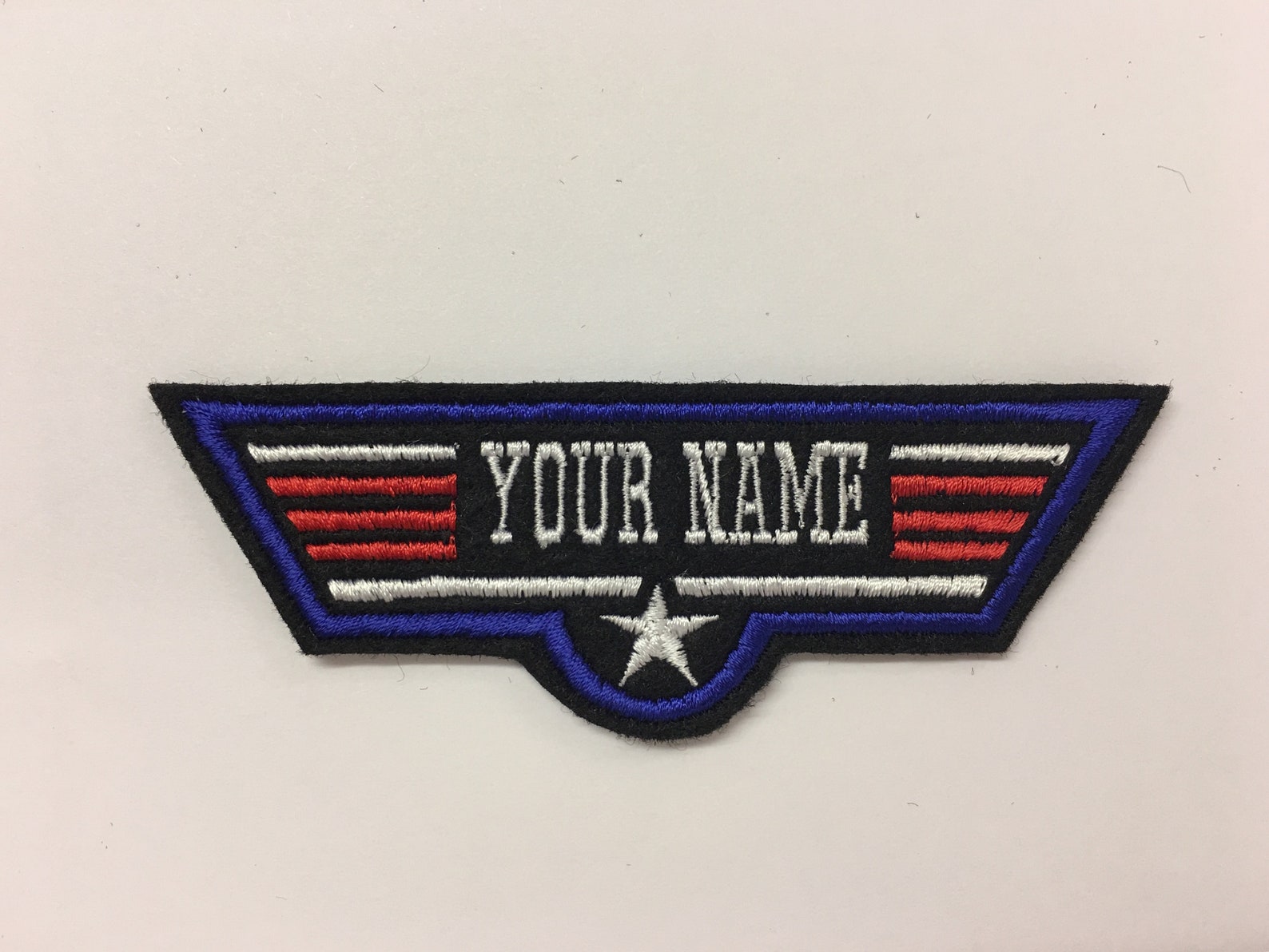 Personalised Custom Top Gun Style Embroidered Felt Name Patch Etsy
