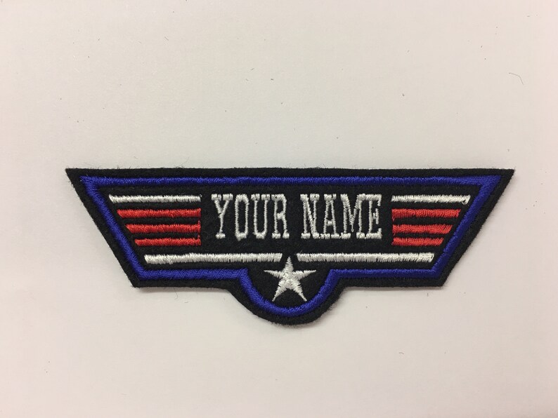 Personalised Custom Top Gun Style Embroidered Felt Name Patch Etsy