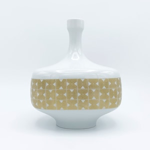 Exceptional Modernist OP Art Vase with Gold Decor - Hutschenreuther Selb - Original Vintage