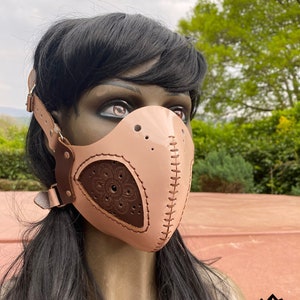 Leather  Mask - Biker Mask - Handmade - Steampunk - Real leather -Ladies Face Mask - Fantasy - Costume - Cosplay