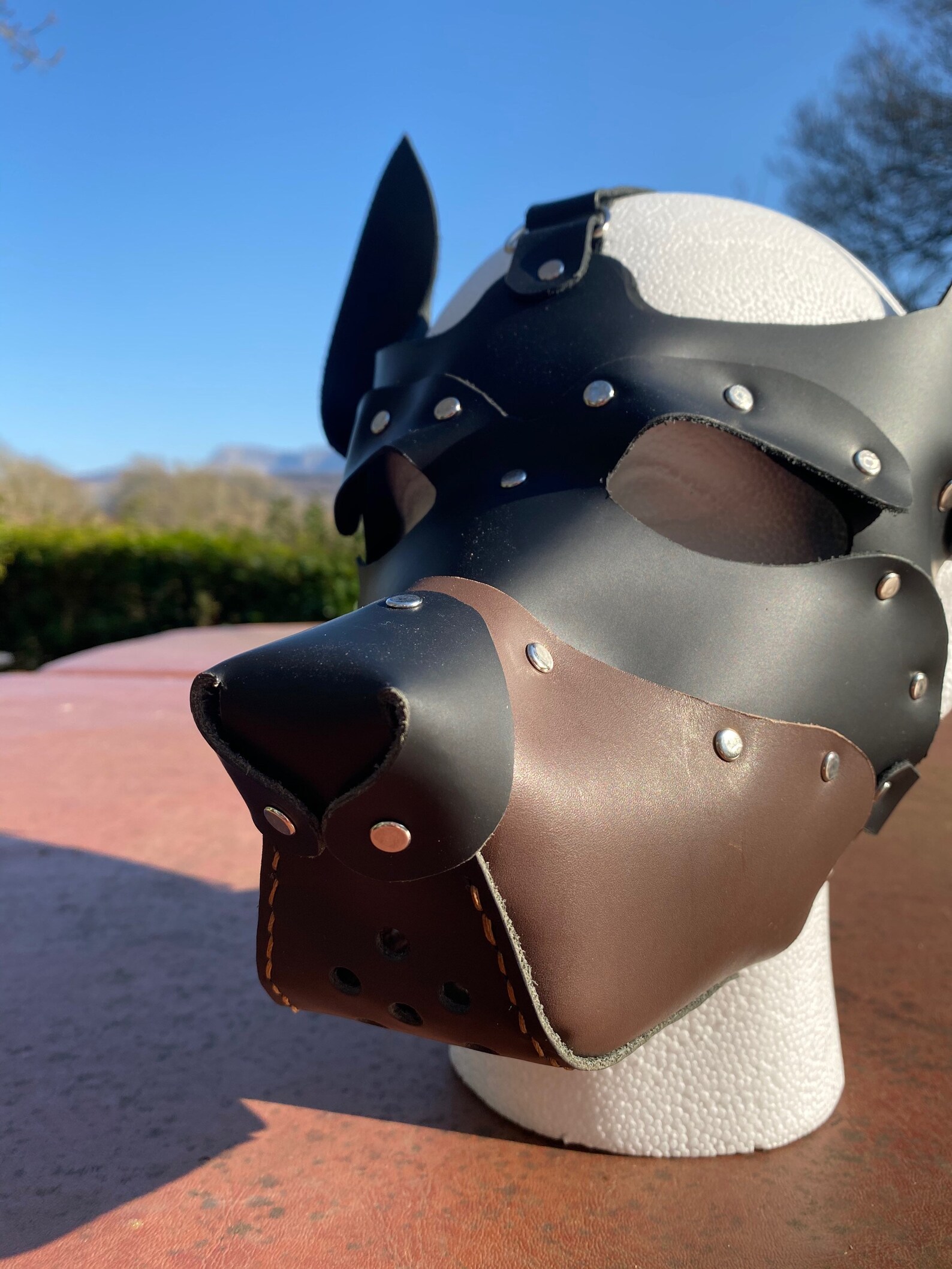 Leather Dog Mask, Face Mask, Puppy Mask, Pet Play, Pup Hood, Mask, Pet