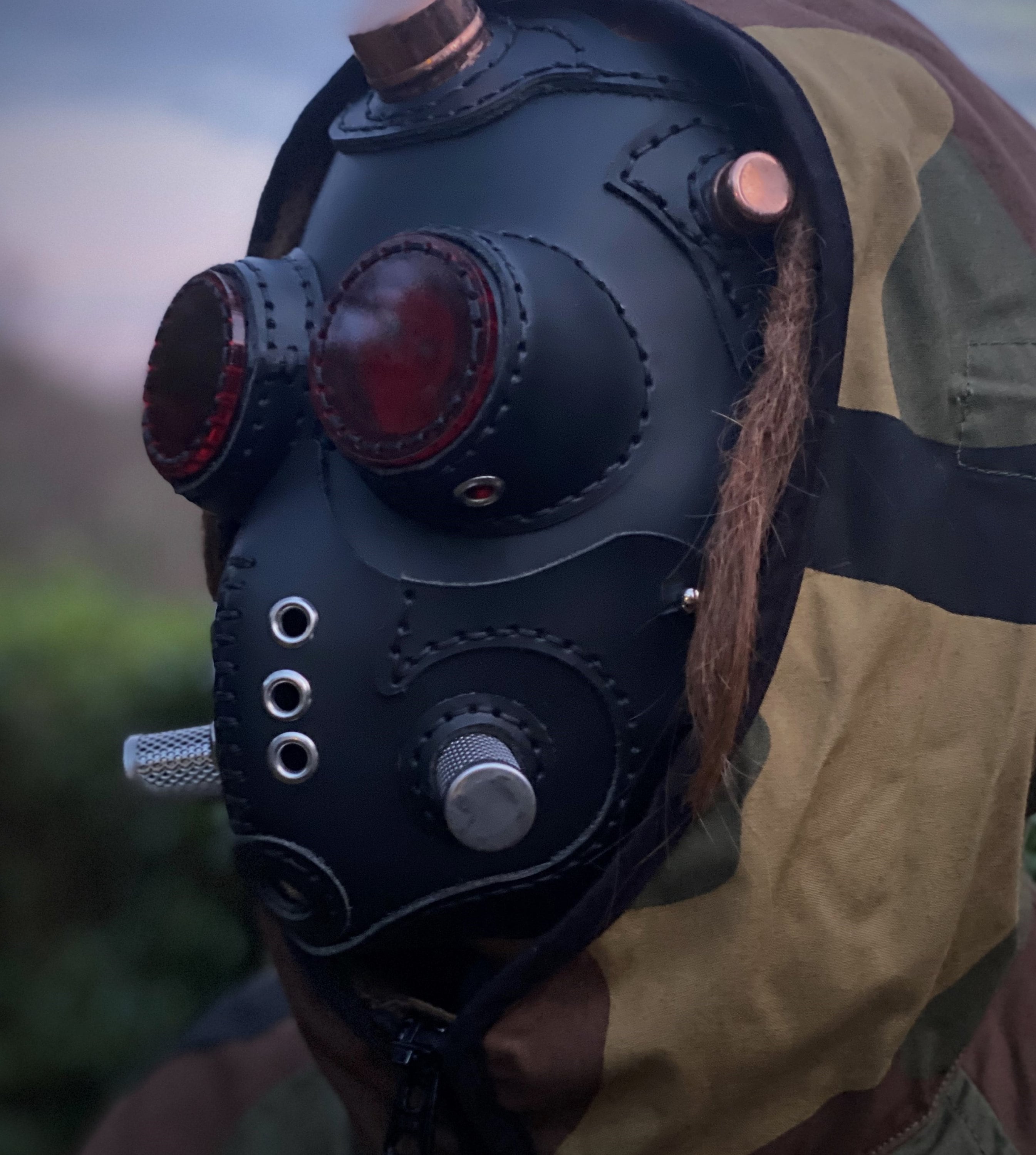 Postapocalyptic Steampunk Face Mask Leather Mask Etsy