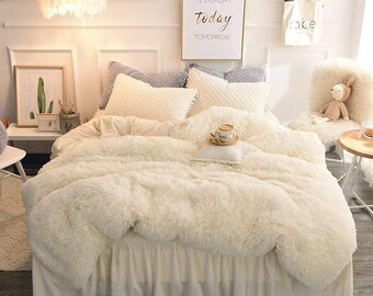 Faux Fur Bed Throw Canada, Lynx Faux Fur Duvet Cover Set King