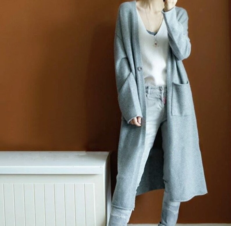 Cashmere Blend Long Cardigan