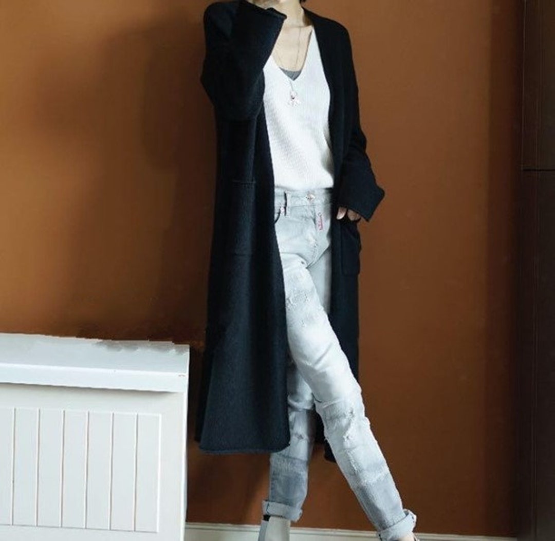 Rayon Cardigan Cashmere Rayon Blend Long Cardigan - Etsy
