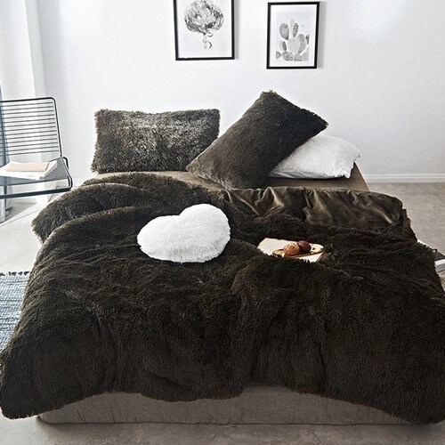 Neutrals Faux Fur Super Soft Duvet Cover Set Etsy Canada