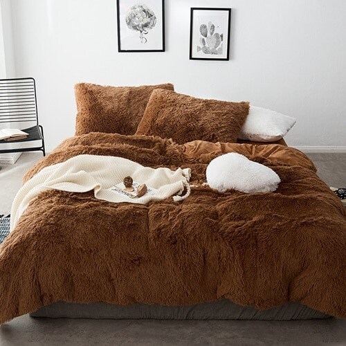 Neutrals Faux Fur Super Soft Duvet Cover Set Etsy Canada