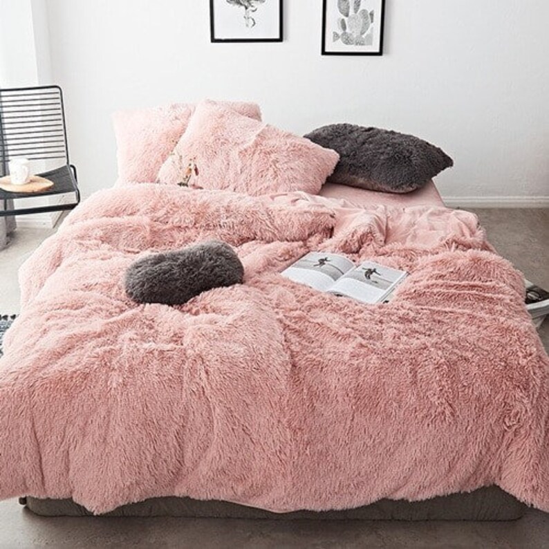 Lots of Colors Faux Fur Super Soft Queen Duvet Cover Set 4 Pc Etsy Canada