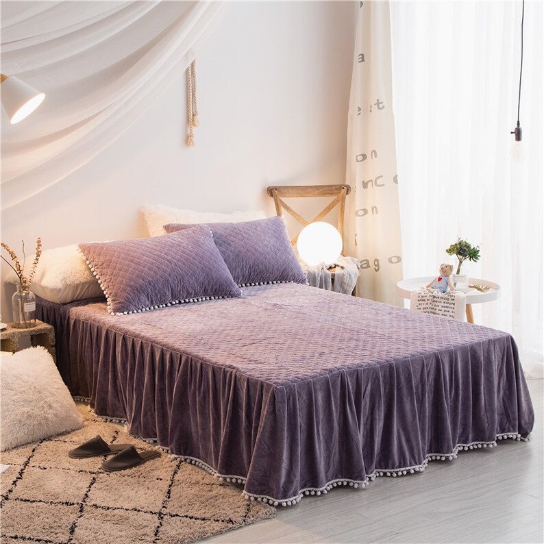 Purple Faux Fur Super Soft Duvet Cover Set Twin Queen King Etsy