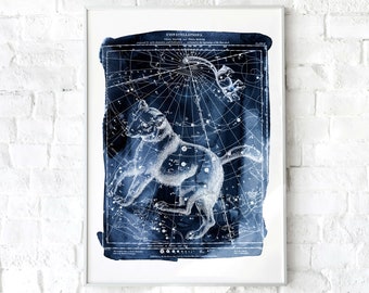 Constellation Ursa Major Ursa Minor Bear Printable Artwork Instant Download Astrology Stars Watercolour Print Wall Art Poster Home Decor
