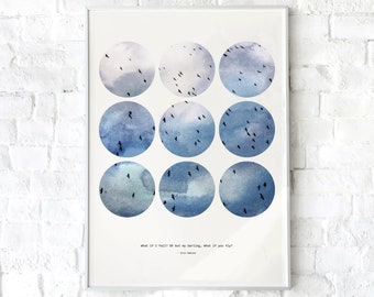 What if I fall? Oh but my darling, What if you fly? Quote Printable Artwork Instant Download Print Wall Art Inspirational Gift Home Decor