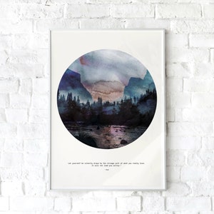 Rumi Quote Inspirational Printable Watercolour Nature Artwork Etsy