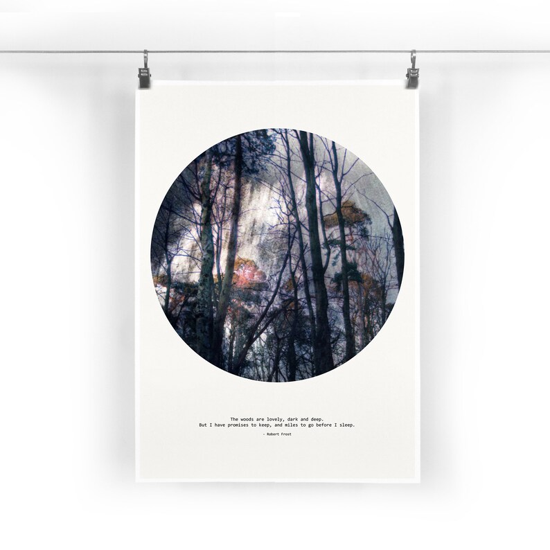 The Woods Are Lovely Dark and Deep Robert Frost Quote Etsy Denmark