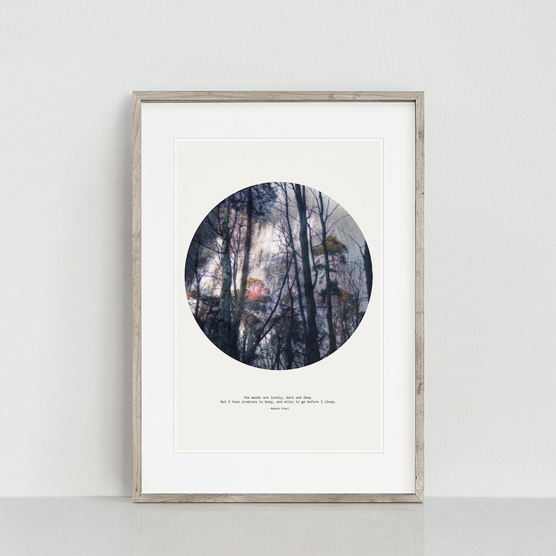 The Woods Are Lovely Dark and Deep Robert Frost Quote Etsy Denmark