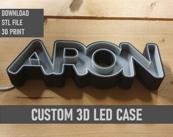 3D Led Case Personalized - STL file -  Sign - for 3D printing - Digital file