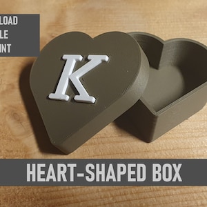 3D Juwelry Box Heart Shape, archivo STL, impresión 3D ABC, archivos digitales, modelo 3D, impreso en 3D,