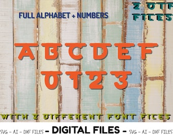 Lasercut - Letter and number Garland - Alphabeth & Numbers - Digital Files - FONT : Fredoka One