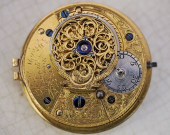 Attractive Antique Georgian Verge Fusee Pocket Watch Relic